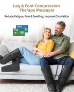 FIT KING Leg Massager for Circulation and Pain Relief, Air Compression Leg and Foot Massager to Relieve Pain Swelling Edema with 2 Size Extensions- Great Gift for Wife Mom and Dad