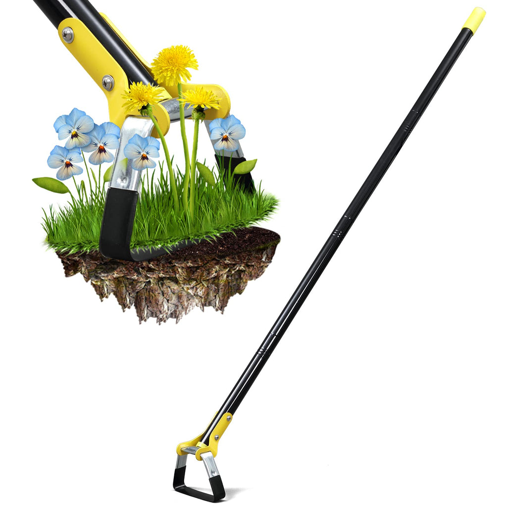 Bird Twig Garden Hoe for Weeding - Sharp Push Pull Blade,Stainless Steel Stirrup Weeder Hoe, 30-54 Inch Adjustable, Stand Up Loop Weed Hoe Tool for Women Seniors