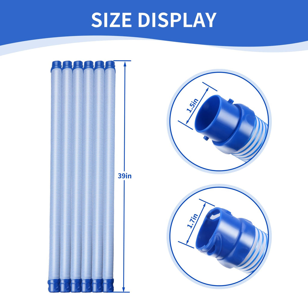 12 Pack Pool Cleaner Vacuum Hoses, Pool Vacuum Hose Replacement Kit for Zodiac MX6, MX8, MX6 Elite, MX8 Elite, MAXX, Baracuda, 39 Inch R0527700 Twist Lock Pool Vacuum Hose