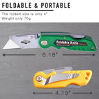 10-Pack Heavy Duty Folding Box Cutter Set with 30 Replacement Blades, Professional Utility Razor Knife (Pro)