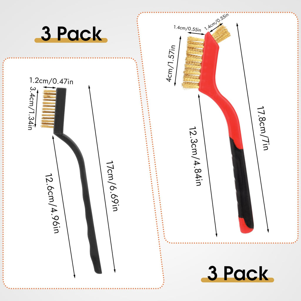 Wire Brush for Cleaning, Small Brass Steel Nylon Brush, Metal Rust Remover