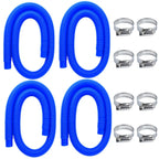 Gonioa Pool Pump Replacement Hose for Above Ground Pools, 1.25 x 59 Inch Filter Hose, Compatible with Intex Filter Pump 607, 637, 330GPH, 530GPH, 1,000GPH, Includes 8 Metal Clamps, Blue (4 Pack)