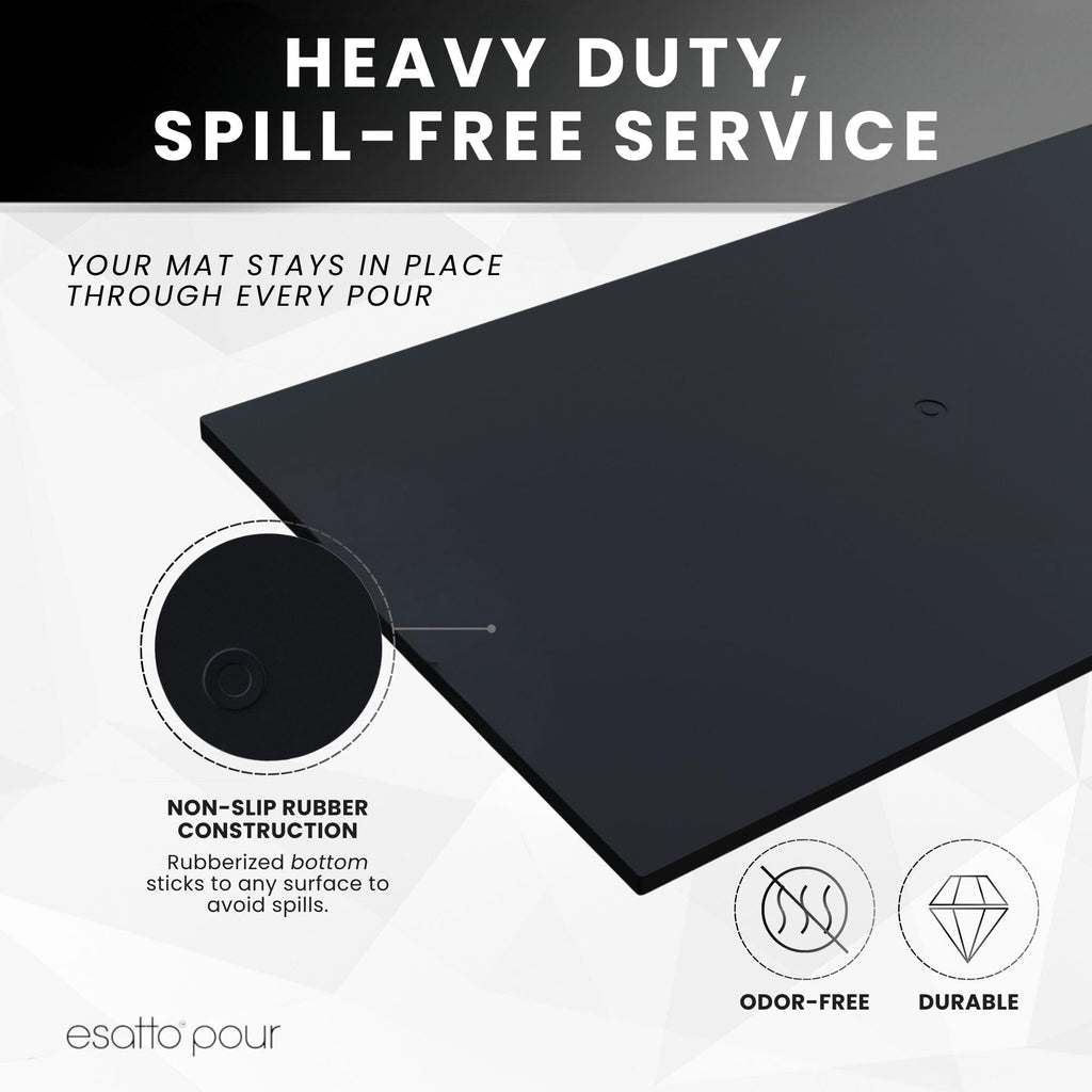 Professional Service Mat 18” x 12” - Bar Mats for Countertop, Non-Slip Rubber Bar Mat - Easy to Clean, Quick Dry Spill-Free, Odor-Free - Heavy Duty PVC Rubberized Mat for Home Bartending (2)