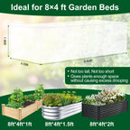 2 Pack Garden Netting for 8x4FT Raised Beds, Ultra-Fine Mesh Plant Covers with Drawstring, Bird, Pest & Small Animal Barrier for Vegetables, Fruits & Flowers
