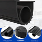 DGSL Garage Door Seals Bottom Rubber Weather Stripping Kit Seal Strip Replacement, Weatherproof Threshold Buffering Sealing Rubber 5/16 Inch T Ends (12 FT, Black, U+O)