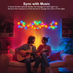 JIMIMORO Hexagon LED Light Panels 8 Pack – RGB Wall Decor Lights with Music Sync, App & Remote – Modular Home & Christmas Decor for Bedroom, Living Room, and Room Decor