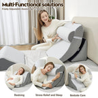 PIASHJOY 4pcs Wedge Pillow Set for After Surgery,Bed Wedge Pillows for Sleeping,Post Surgery Recovery， 45 Degree Wedge Pillow for Acid Reflux Relief and Anti-snoring，