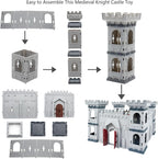 KARUIQIQI Medieval Castle Toy Knight Toy Soldier Figures Army Men Toys, The Medieval Times Middle Ages DIY Castle Building (B)
