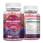 Migcopat Brain Supplements for Memory and Focus Gummies | Nootropic w/Bacopa Monnieri, Lion’s Mane, Ginkgo & 10-in-1 Mushroom Complex | Mental Clarity & Cognitive Support | Strawberry Flavor - 60 Cts