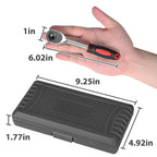 Egofine 46 Pieces 1/4 inch Drive Socket Ratchet Wrench Set, with Bit Socket Set Metric and Extension Bar for Auto Repairing and Household, with Black Storage Case
