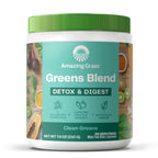 Amazing Grass Greens Blend Detox & Digest, Smoothie Mix, Cleanse with Super Greens Powder, Digestive Enzymes & Probiotics, Clean Greens, 30 Servings, 7.4 Ounce (Packaging May Vary)