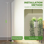 JarryStart Grow Lights for Indoor Plants with Timer, 192 LEDs 42W Vertical Full Spectrum Grow Light 65 Inch Standing Grow Lights 3 Light Modes 5-Level Dimmable Wide Coverage