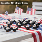 Nyuemystery 100 Pcs Mini Resin Bald Eagle Figurines, Patriotic American Eagle Statues for Garden Decor, Party Supplies, Independence Day Celebrations (Bald Eagle)