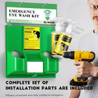CGOLDENWALL Eye Wash Station Portable Emergency Eye Wash Kit, Wall Mounted Eyewash Station OSHA Approved, 2 * 16.9oz Bottles, with Mirror & Emergency Sign, Safety Material, NO Solution