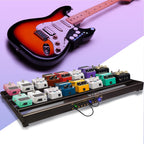 Guitar Pedal Board with Built-in Power Supply 24x1.9x12.5" 3.6LB Pedalboard, Aluminium Alloy Isolated Power Supply Power Pedal with Cable,Charger,40 * 1.2 Inch Self Adhesive Hook Loop Tape Cable Ties
