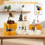 Youjoitim 6Pcs Buffet Risers, Food Risers for Table, Foldable Cake Display Stands, Tall Cardboard Cupcakes Stand for Show Catering Desserts Jewelry Wedding Birthday Party Decoration (Yellow White)