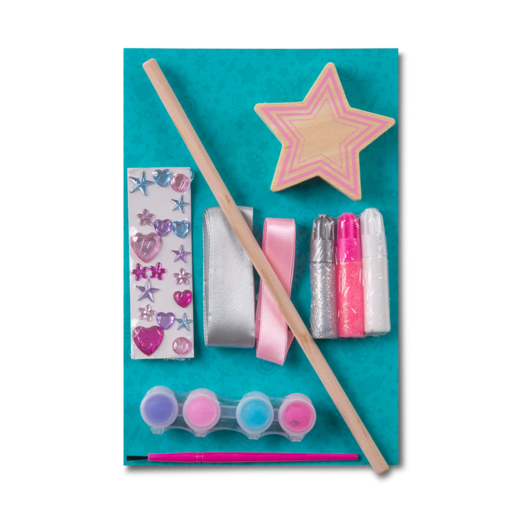 Melissa & Doug Created by Me! Paint & Decorate Your Own Wooden Princess Wand Craft Kit, Pink - Princess Crafts Great for Rainy Days, Princess Toys for Kids Ages 4+