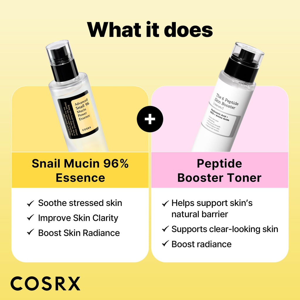 COSRX Snail Mucin 96% Peptide Booster Set - Amazon Exclusive - Korean Skin Care, Gift Sets, Skin Care Sets for Women, Advanced Snail Mucin Serum, Face Serum