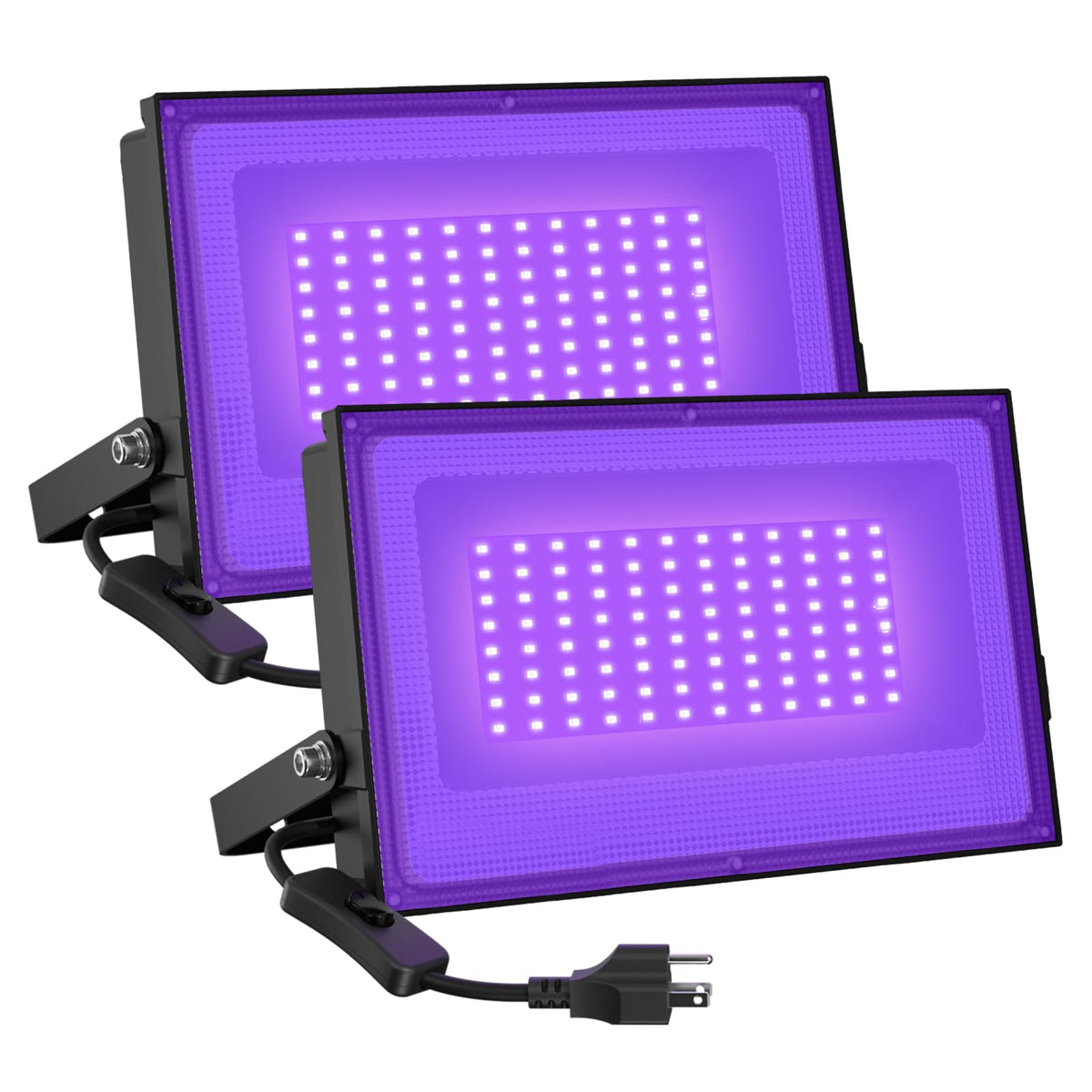 Onforu 60W LED Black Light, Blacklight for Glow Party with Plug, 2 Pack
