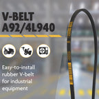 A92/4L940, A/4L, Classic Wrapped V-Belt, Rubber, 1/2" x 94" Outside Circumference