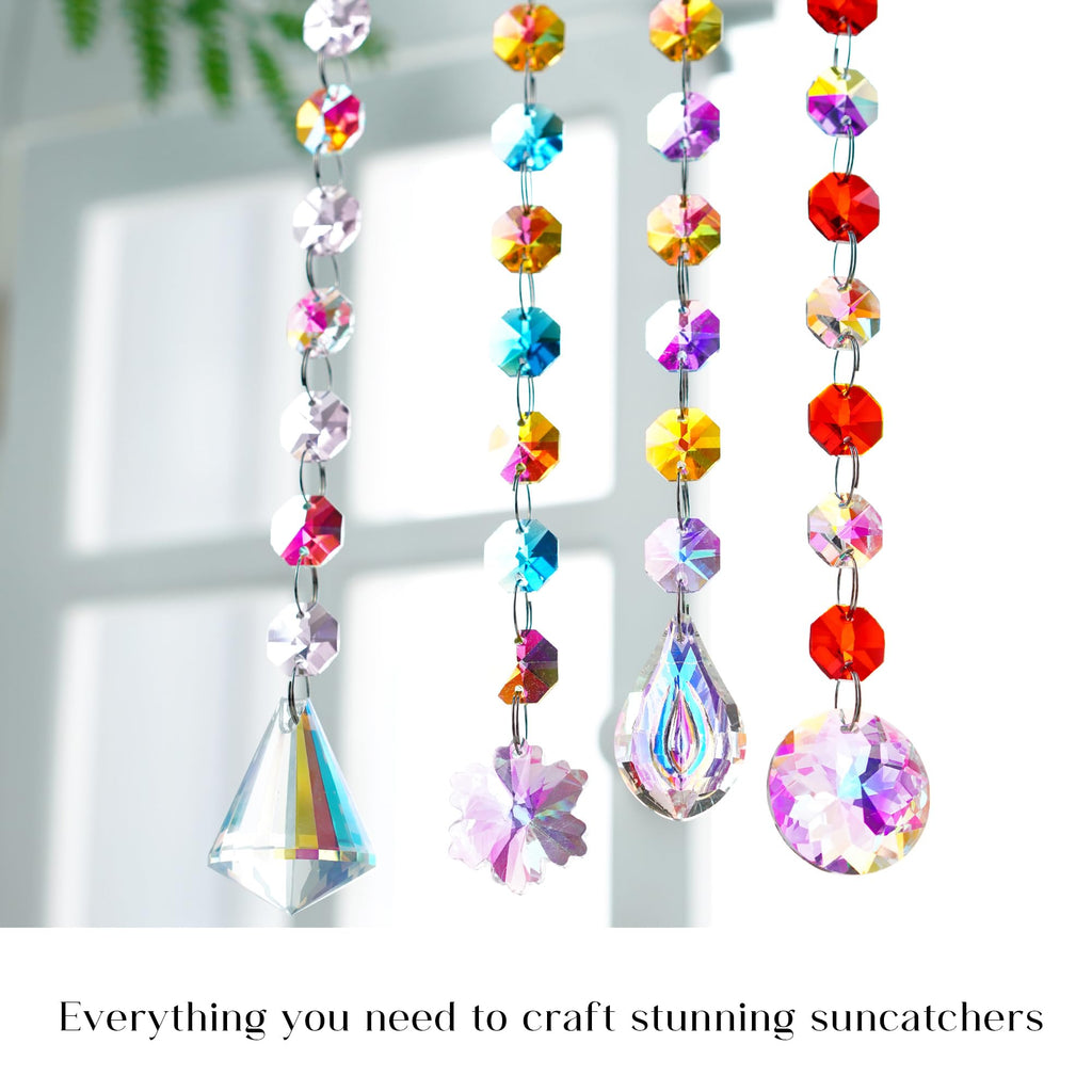 164 Pcs Sun Catchers Kit for Adults, Crystals Chandelier Prism Replacement
