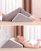 Forias Knee Wedge Pillow, 8" Pure 40D Memory Foam Knee Surgery Pillow Under Knee Pillow for Back Sleeping Post-Surgery Recovery Triangle Pillow for Sciatica Ankles Hip Knee Support