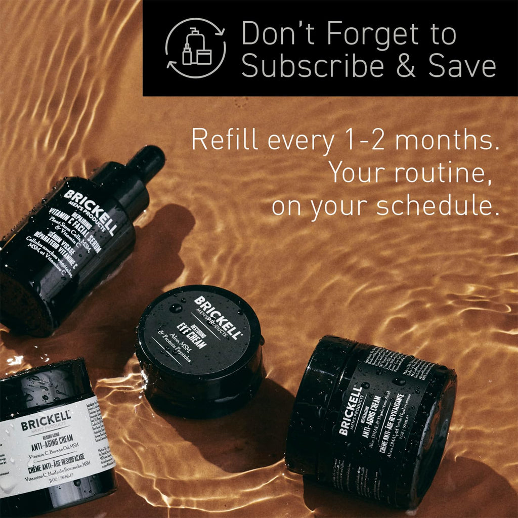 Brickell Men's Retinol Face Moisturizer Cream For Men, Natural & Organic, Anti-Wrinkle Face Night Cream with Retinol & Hyaluronic Acid To Reduce Fine Lines and Even Skin Tone, Fragrance-Free, 2 Ounce