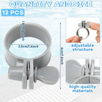Joyfolk 12 Pcs Adjustable Plastic Hose Clamps for 1.25''-1.5'' Above Ground Swimming Pool Replacement Thumb Clips Screw Key Hose Clamps Plastic Filter Pump Connector Clips