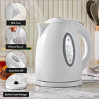 OVENTE 1.7L Electric Tea Kettle, Fast Boiling Water Heater, White KP72W