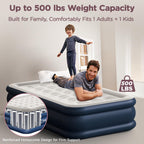 CHERIMOR Air Mattress, 18" Raised Full Size Self Inflatable Blow Up Mattress with Built in Pump, Thick Comfort Air Bed with Carry Bag for Camping, Guests & Home, 600lb Capacity Colchon Inflable