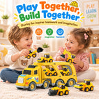 Veslier Construction Truck Toys for Boys Girls Age 3 4 5 6 Years Old，Carrier Transport Trucks for Kids 3-4 3-5 Year Old，Christmas Birthday Gift Toddler Toys.