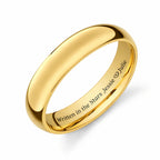 Personalized Men’s Gold Tungsten Ring – Custom Engraved Wedding Band with Free Engraving in Any Language - Ships from USA
