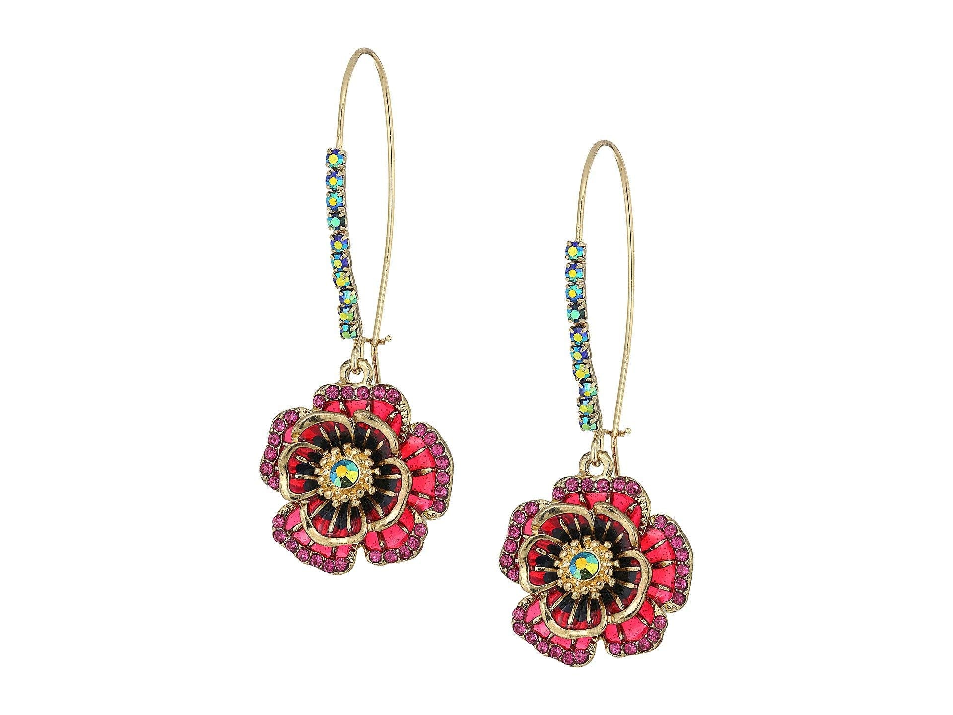 Betsey Johnson Rose Dangle Earrings