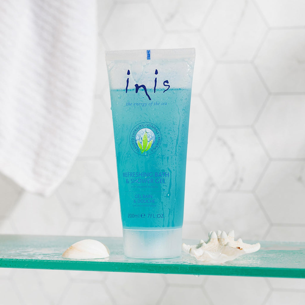 Inis the Energy of the Sea Refreshing Bath and Shower Gel - Sulfate Free Body Wash for Women and Men - Ocean Fresh Fragrance - 7 Fluid Ounce