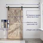 SMARTSTANDARD 7.5FT Barn Door Hardware Kit, Sliding Barn Door Track -Smoothly and Quietly -Easy to Install -Includes Step-by-Step Installation Instruction Fit 42“-45" Wide Door Panel (J Shape Hanger)