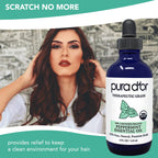 PURA D'OR Organic Peppermint Essential Oil (4oz with Glass Dropper) 100% Pure & Natural Therapeutic Grade - Hair, Body, Skin, Aromatherapy Diffuser, Massage, Refreshens, Energy, Mood, Home, DIY Soap