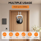 FYY Over the Door Hooks, Double-Hanger 2 Pack, Fits Doors 1 3/8" White