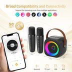 Mini Karaoke Machine,Portable Bluetooth Speaker with 2 Wireless Microphones