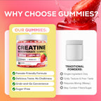 eterlower Creatine Monohydrate Gummies, 5g Creatine Gummies for Women & Men.Pre-Workout & Muscle Growth Support, Contains BCAA, Collagen, Sugar-Free, 120 Count