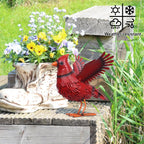 hogardeck Cardinal Garden Decor Outdoor Statues, Large Metal Red Bird Standing Yard Art, Lawn Sculptures Ornaments for Outside Patio Backyard, Holiday Sympathy Gifts for Grandma Mom