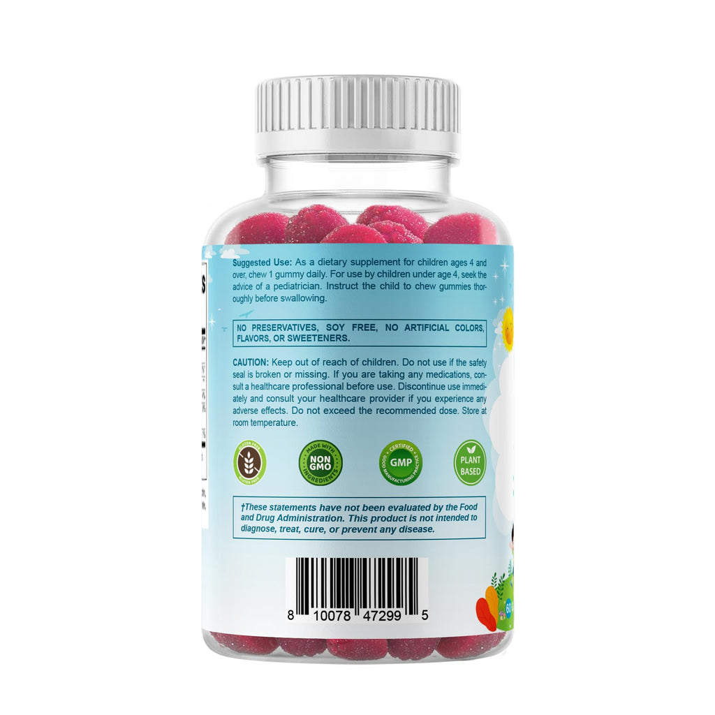 Vitamatic Kids Magnesium Calm Gummies - 60 Vegan Count - Great Tasting - Promote Healthy, Muscle, Bone, & Energy Support (Pack of 2)