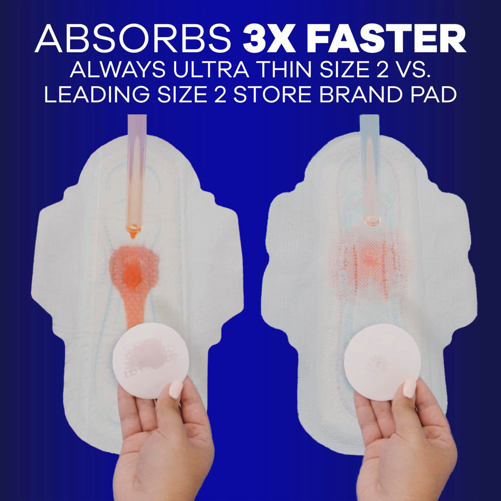 Always Ultra Thin Overnight Pads, Size 5, Extra Heavy Overnight, Unscented, 92 Count (4 Packs of 46)