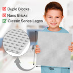 Pokiiulk Classic Baseplates, Peel and Stick Base Plates for Building Bricks, Compatible with Major Brands, Self-Adhersive Base for Bricks 10" x 10", 6 Pack Grey…