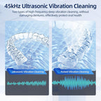 Ultrasonic Retainer Cleaner Machine, 45kHz Ultrasonic Denture Cleaner with 200ML Capacity & 4 Modes for Dental Cleaning Pod, Aligners, Mouthguards, Retainers, Jewelry, Purple