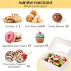 Moretoes 45pcs Cookie Boxes with Window, 9x6x3in Auto-Popup Bakery Boxes