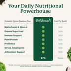 Dr. Fuhrman Whole Food Greens Powder | Premium Greens Superfood Powder Multivitamin | Plant Based Protein for Immune Support & Gut Health | Organic Mushrooms, Greens, & Turmeric | Vitamin B12, D3, K2