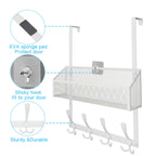 Kaiferty Over The Door Hooks Organizer, Coat Rack Over The Door Storage Hanger Towel Rack, Back of Door Storage Organizer for Bathroom,Bedroom,Kitchen,Office (White, 2-Tier)