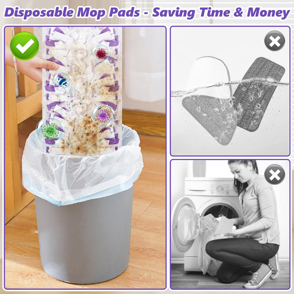 EHADOO Mop Pads Refills for Swiffer Power Mop: 20 Pcs Wet Dry Disposable Pad for Multi-Surface Floor Cleaning - Mopping Replacement for Tile Hardwood - Sweeping Cloths for Home Kichen