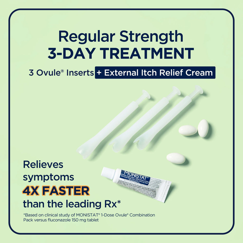 Monistat 3-Day Yeast Infection Treatment, Miconazole Ovule Inserts + Cream