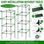 Fabulas Tomato Cage, Square Tomato Trellis Plant Support Stake Cages for Garden and Pots Tall Up to 63 Inch Adjustable Cucumber Trellis for Raised Bed Outdoor Climbing Plants Vegetables Flower, 3 Pack